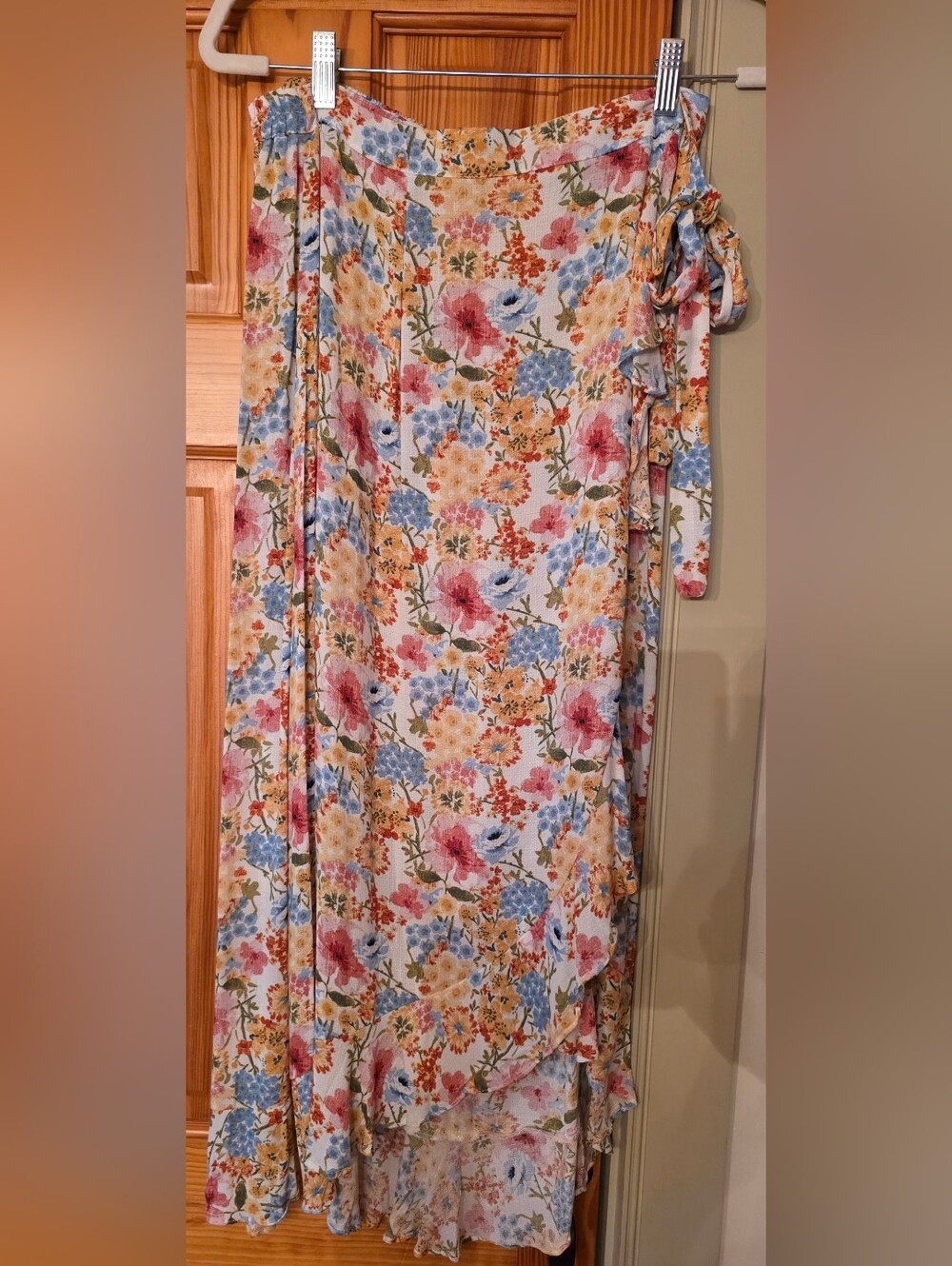Cynthia Rowley Cream Floral Viscose High/low Skirt